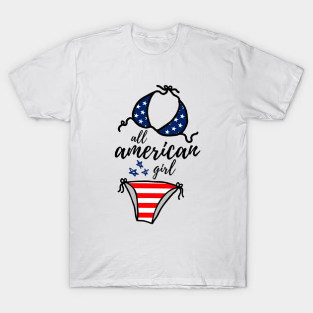 All American Girl USA T-Shirt by 9 Turtles Project